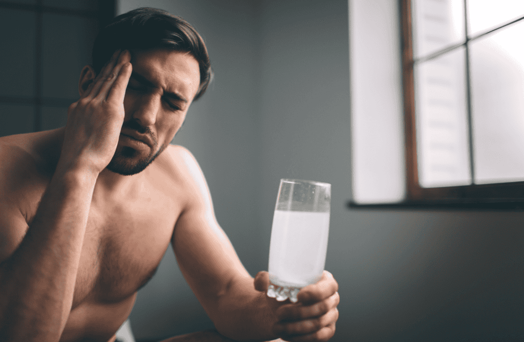 Stomach pain is among common hangover symptoms after drinking too many alcoholic beverages, as alcohol increases inflammation when drinking too much.